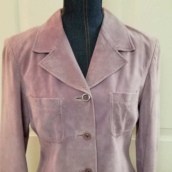 ✅#55C Pre-owned Classiques Entier mauve suede coat S - Picture 5 of 15